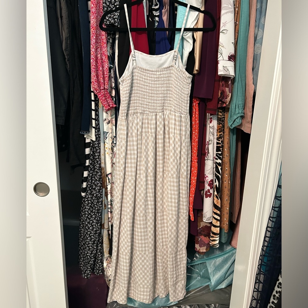 Japna Tan & White Gingham Dress - Picture 8 of 10